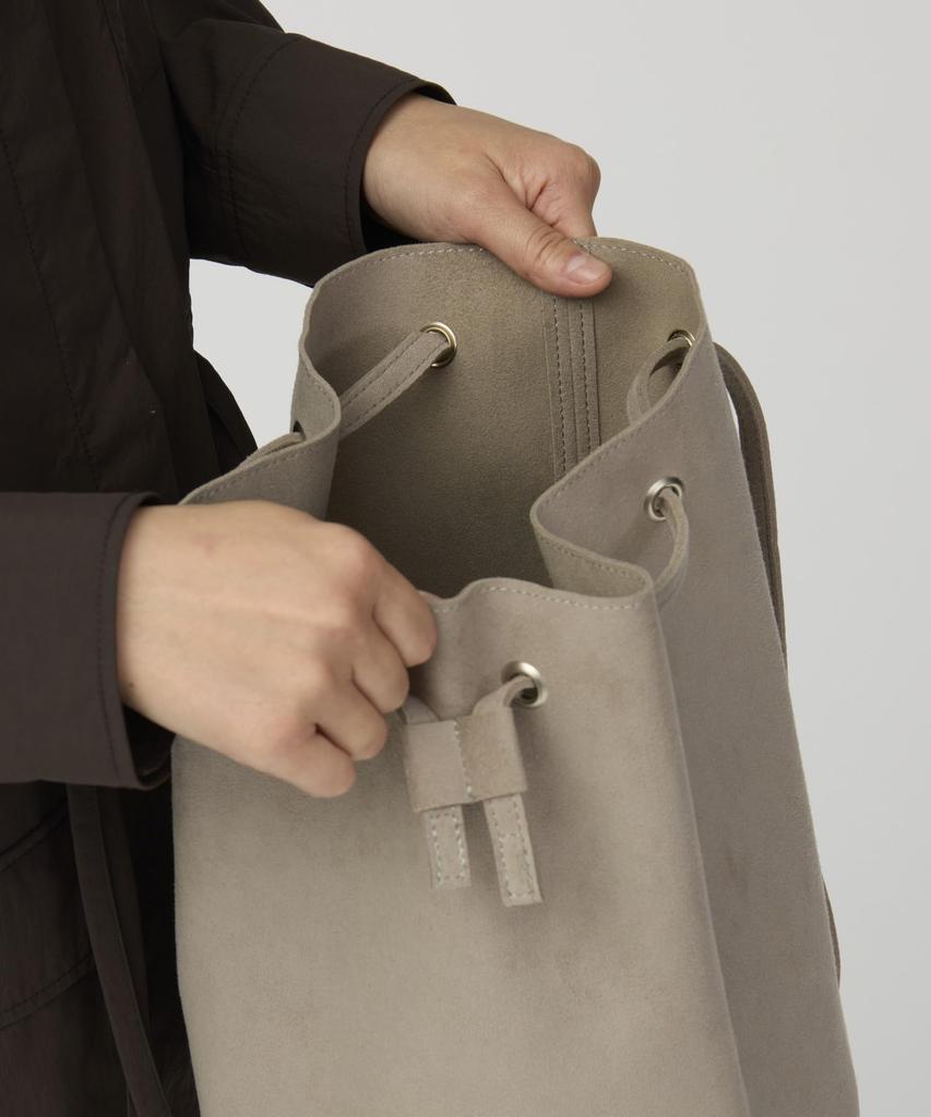 Ultra Suede Drawstring Bag [Snow Peak] (GREIGE)