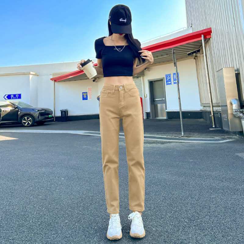 

Женские джинсы прямого кроя, универсальные эластичные брюки с высокой посадкой 29