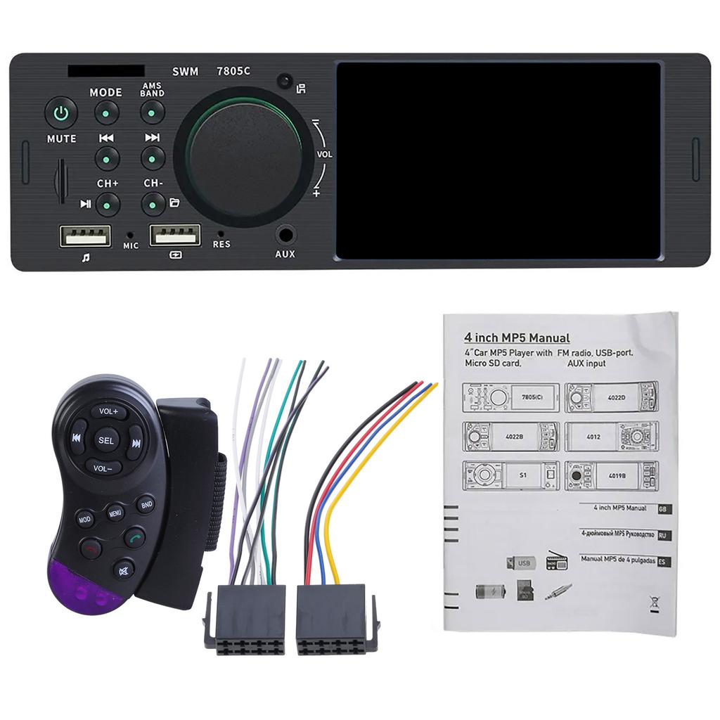 Receiver Car Stereo Single Din Bluetooth-compatible MP5 Player USB Input Multimedia Player Car Radio