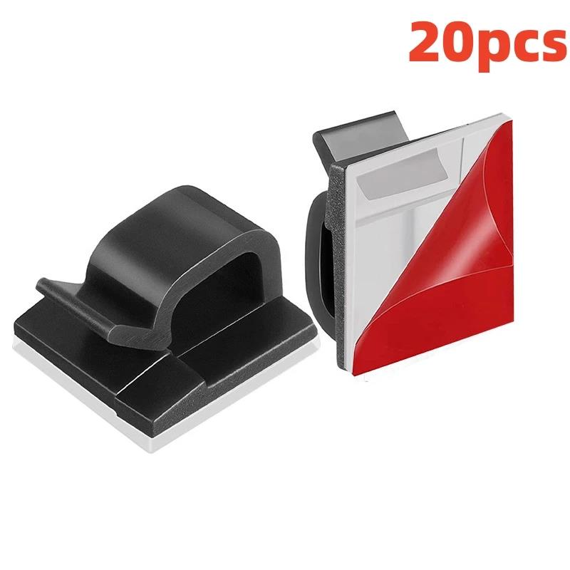 10/20/50PCS Cable Organizer Clip USB Cable Management Self Adhesive Cord Wire Holder Organizer Clamp For Keyboard Earphone Mouse