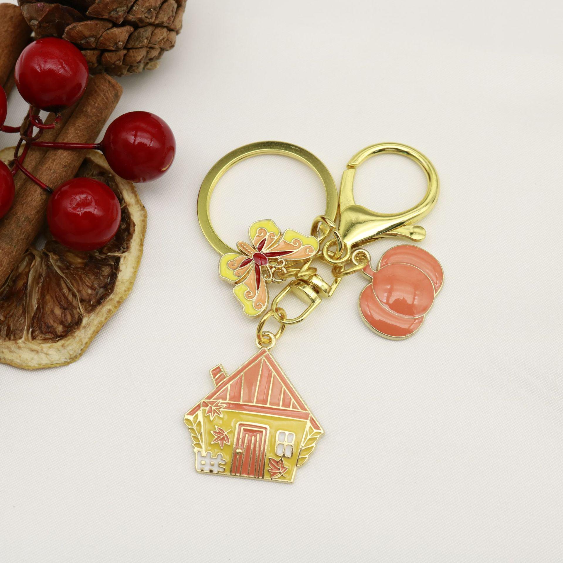 Thanksgiving Cross-Border Earrings: Turkey, Pumpkin, Maple Leaf, Sunflower & Daisy Alloy Keychain