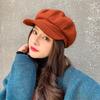 Beret Hats Exquisite Stitching Thick Woolen Casual All Match Decorative Winter Beret Caps for Women