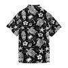 Men's Casual Loose Fit Short Sleeve Hawaiian Shirt Button Down Lightweight Summer Beach Shirt with Shark Print Design