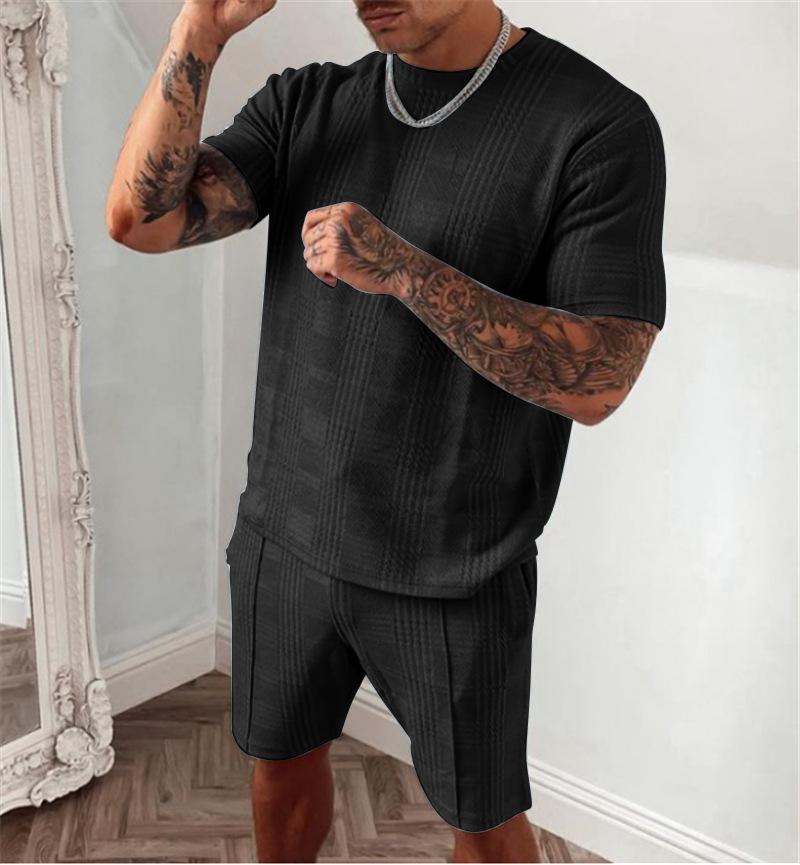 Short Sleeved Shorts Two-piece Set Sporty and Trendy Casual Men's Sport Wear