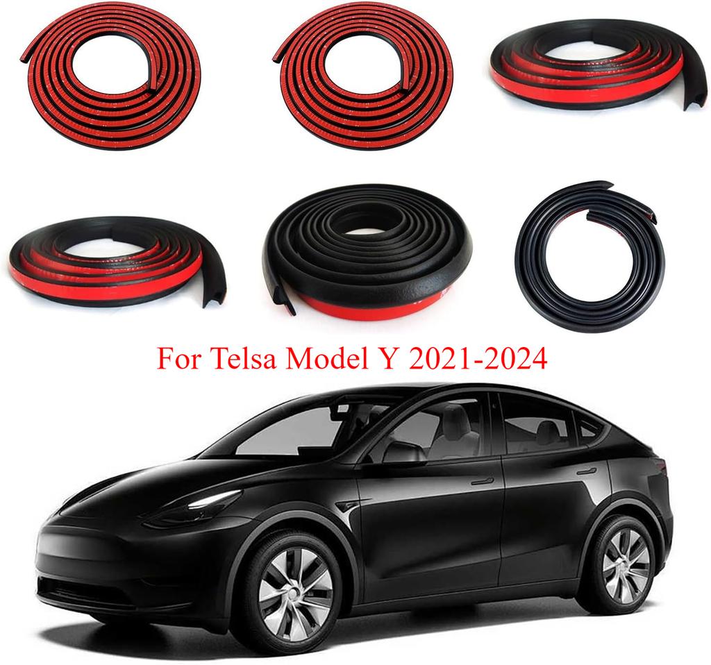 Tira de Sellado Aislante de Sonido para Coche Para Tesla Model Y/3 Reducción de Ruido Aislamiento Acústico Prevención de Polvo Tira de Sellado de Modificación