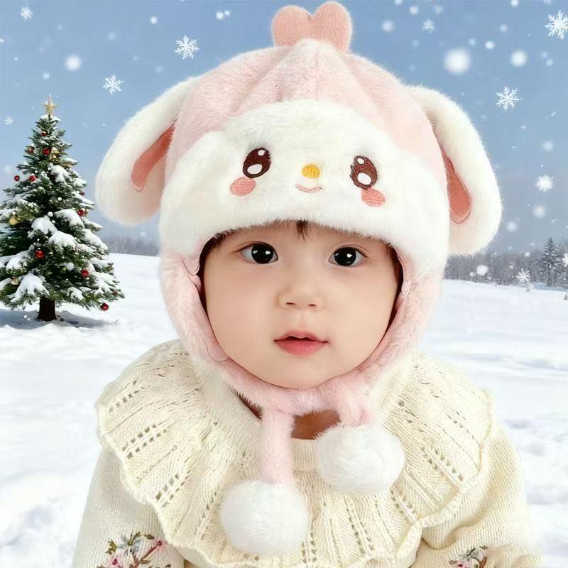 Adorable Cartoon Plush Baby Hat – Unisex Winter Ear-Protecting Lei Feng Design, Thick and Warm