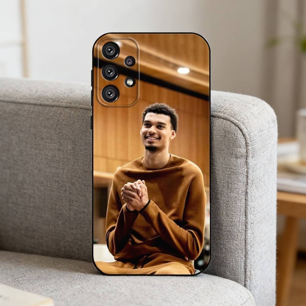 B-Basketball V-Victor W-Wembanyama Phone Case For Samsung S25,S24,S21,S22,S23,S30,Ultra,S20,Plus,Fe,Note,10,9,5G Black Cover