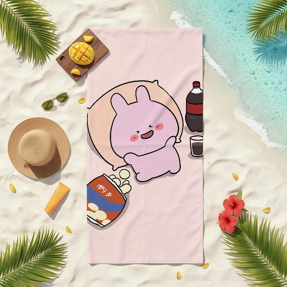 Cartoon A-Asamimichan Cute Bunny Towel Soft Pool Gift For Travel Gym Shower Camping Quick Dry Sports Beach Towels
