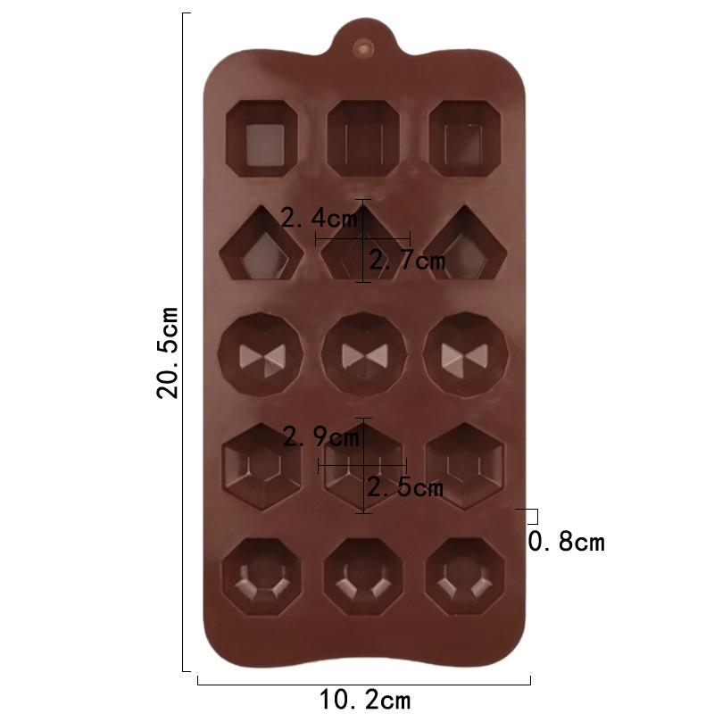 Silicone Mold For Chocolate Diamond Shape Candy Butter Mould Geometric Ice Cube Tray Half Ball Jelly Cookies Kitchen Baking Tool