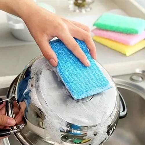 Homeistic Applience Non-Scratch/Non-Stick Utensil Scrubber Pad, Multi-Use Foam Pad Sponge Scourer for Dishes, Pans, Kitchens, Bathroom, and Tough