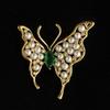 Classic Women Elegant Butterfly Crystal Pearl Brooches Badges Vintage Party Wedding Pins Corsage for Lady