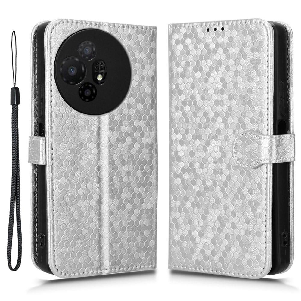

Для TCL 50 XL 5G Case Dot Pattern Flip Leather Phone Cover Cover Wallet Silver
