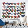 Eurovision Song Contest Flaggen Herzen Wandteppich Dekoration Kunst Ästhetische Wandteppiche für Schlafzimmer Zuhause Wandtuch Wandbehang