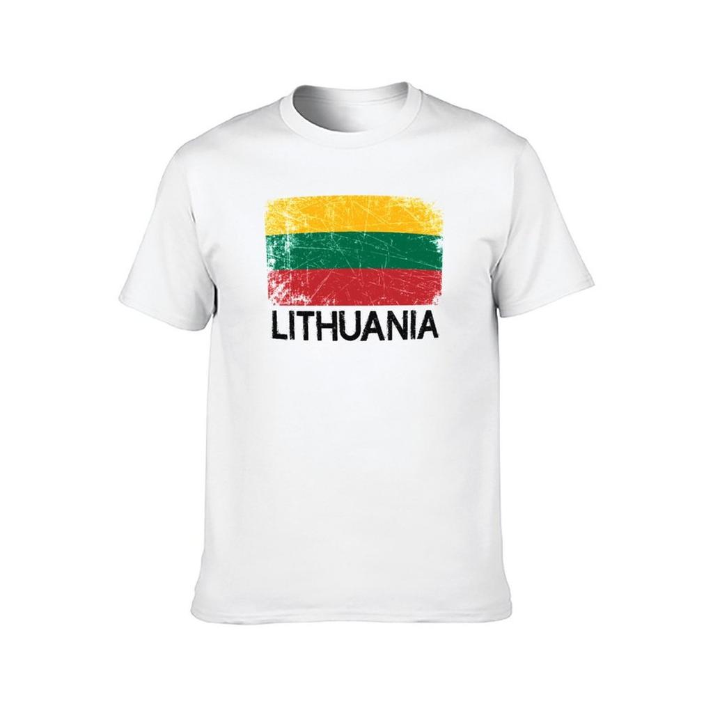 Lithuanian Flag Design Vintage Made In Lithuania Gift TShirt cotton t shirts high quality TShirt