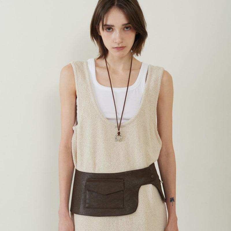 Fromwhere Hoop Neckless Brown