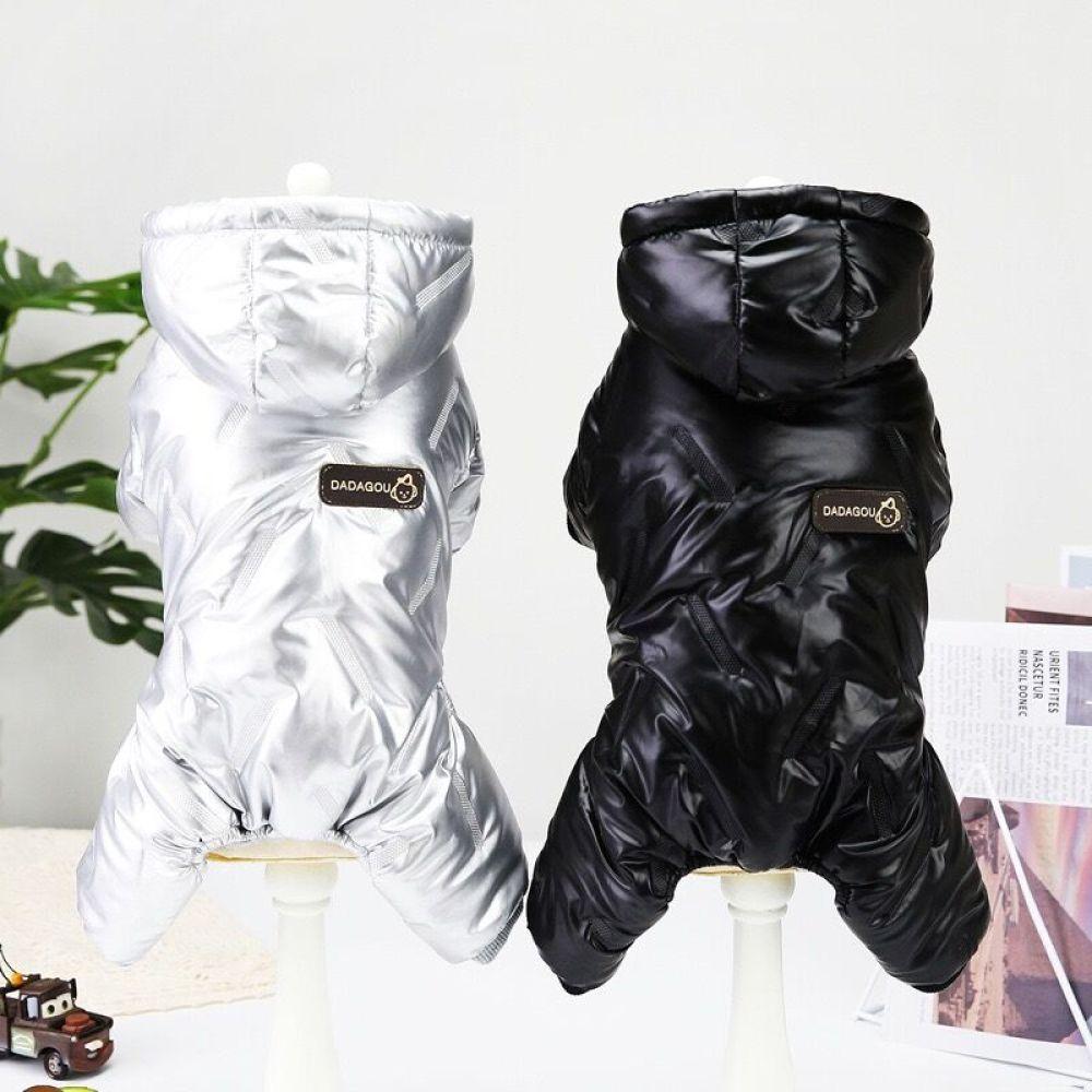 Hundezubehör, Haustier-Overalls, Haustier-Jacke für kaltes Wetter, einfarbig, Haustier-Hunde-Fleece-Kapuzenmantel, wasserdicht, winddicht