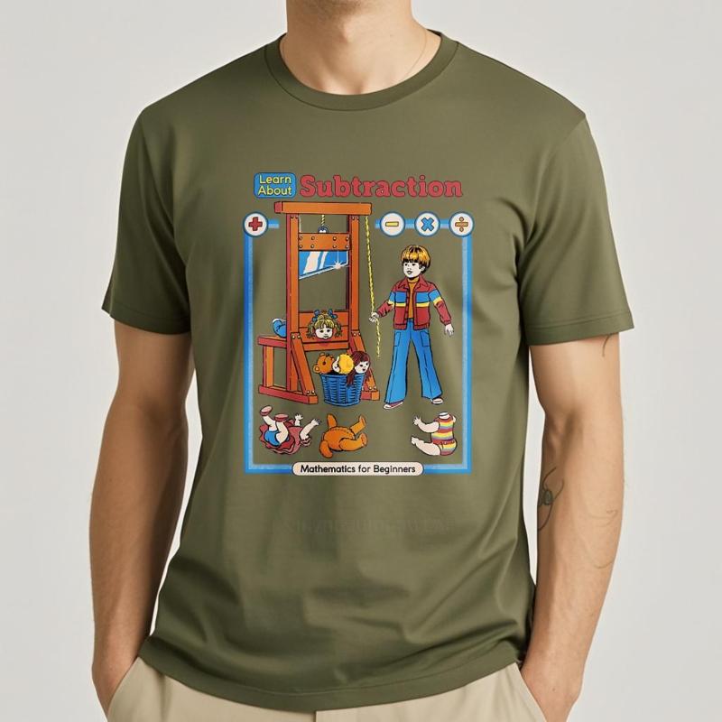 Plus Size summer Unisex tshirt Learn About Subtraction Mathematics For Beginners Short Sleeve Rock O Neck tops