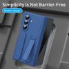 For Samsung Galaxy Z Fold7 5G Case with Tempered Glass Film Silicone Wristband Kickstand PC Phone Cover
