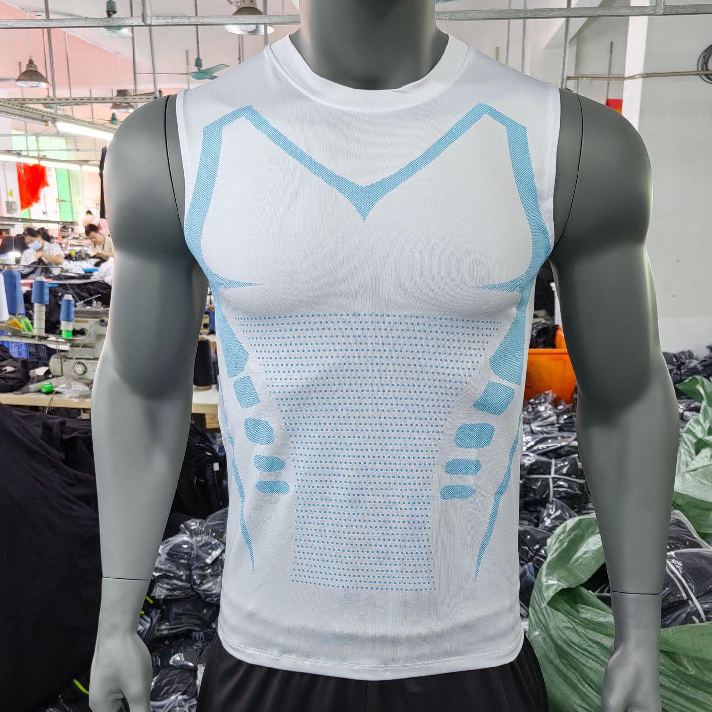 Herren Slim-Fit Schnelltrocknendes Sport-Unterhemd: Atmungsaktives, ärmelloses, elastisches Fitness-Top für den Sommer S