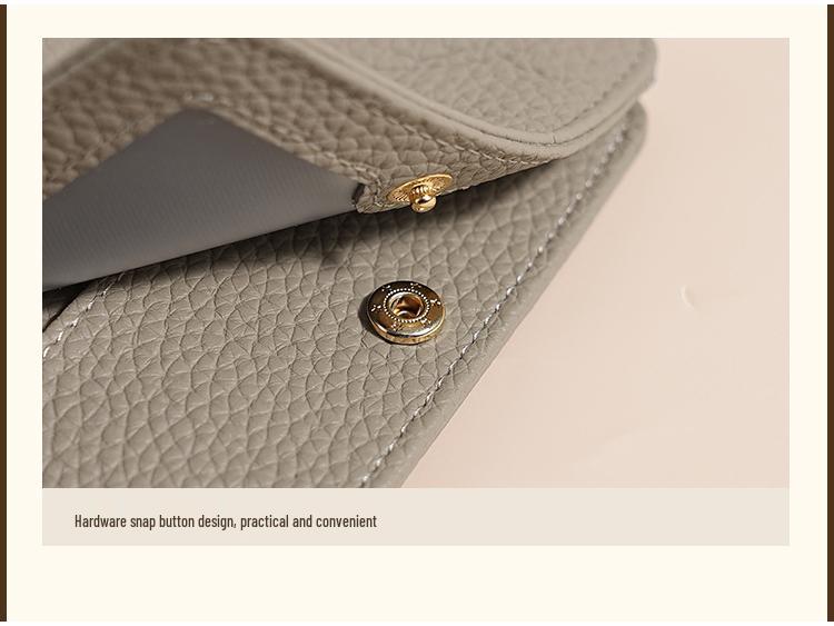 Women's RFID Mini Cowhide Wallet: Ultra-Thin Genuine Leather Anti-Magnetic Card Holder & Coin Purse