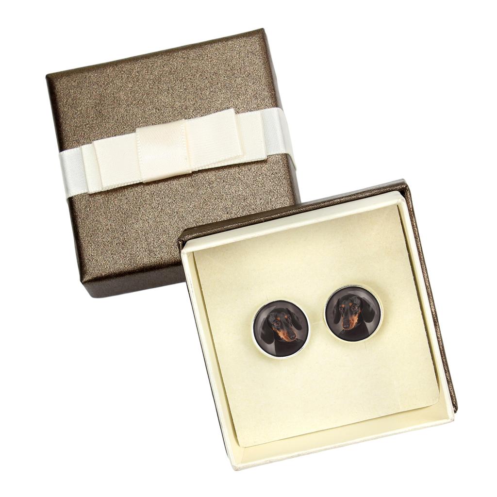 Dachshund Smooth-haired, Wiener dog, Badger dog - cufflinks in a box, handmade jewelry, product of the Art-Dog brand