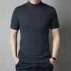 Men's Short-Sleeve Knit Sweater, Half-High Collar, Lightweight, for Spring/Summer, Suitable for All Ages