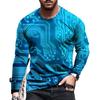 Maglietta da Uomo a Maniche Lunghe Autunno Nuovo Motivo Chip Elettronico 3D T-Shirt Casual Taglia Grande 6XL Maschile Hip Hop Street Top Versatili