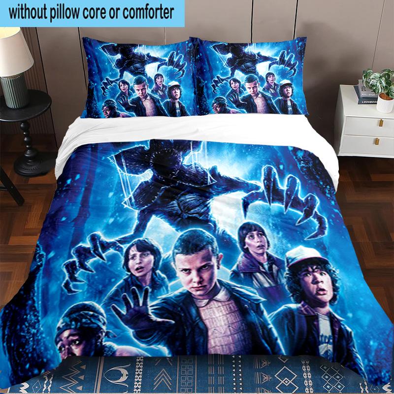 Stranger Eleven Upside Down 3PCS Bedding set,Ideal for1pc Duvet Cover And 2pcs Pillowcases Perfect for Christmas gift,Ideal for Bedroom, Dormitory