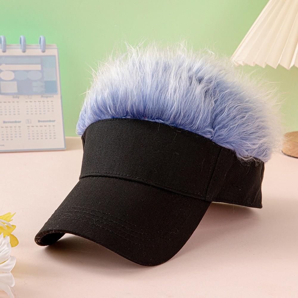 

Multicolor Wig Hat Lightweight Men s Sunshade Cap Funny Hairpiece Baseball Cap Cosplay світло-синій колір