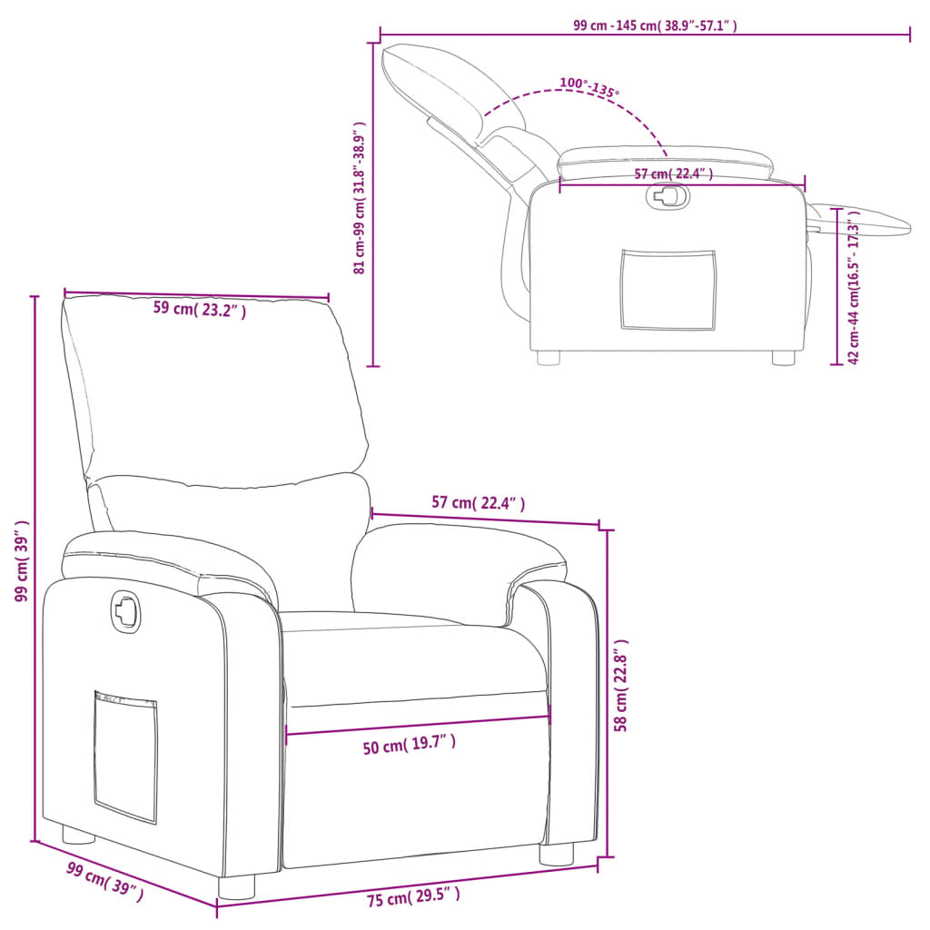Relaxation Armchair Cream Fabric