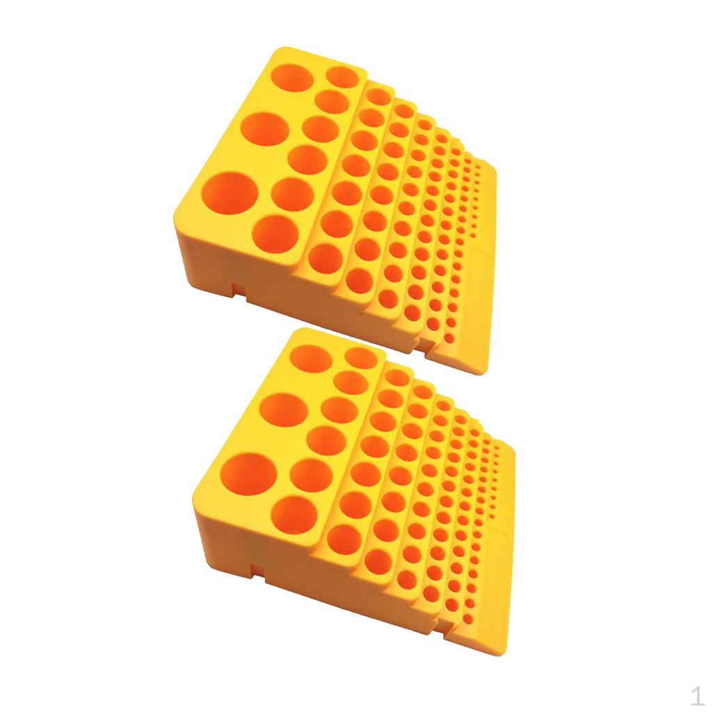 

2 шт. Универсальная круглая пластиковая коробка для хранения сверл, стойка для роторного инструмента, 84 отверстия