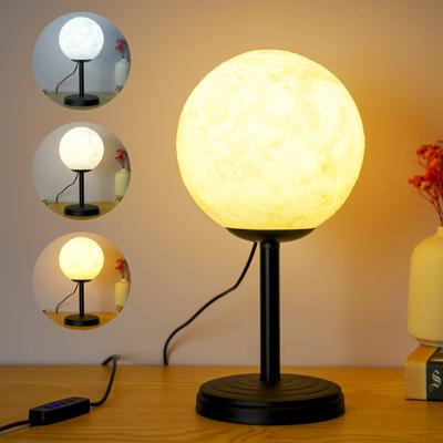 3D Moon Lamp Bedroom Table Lamp Dimmable Bedside Night Lamps Modern LED Desk Light with 3 Color