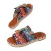 Bohemian Flat Slippers Women's Summer Fringed Beach Sandals Color Matching Large Size