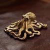 Copper plated octopus ornament, compact and minimalist home and office desktop decoration sculpture statue