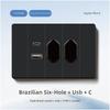 Brazil Standard Electrical 20A Socket Outlet with Usb Type-C Fast Charging 118 Type Wall Switches