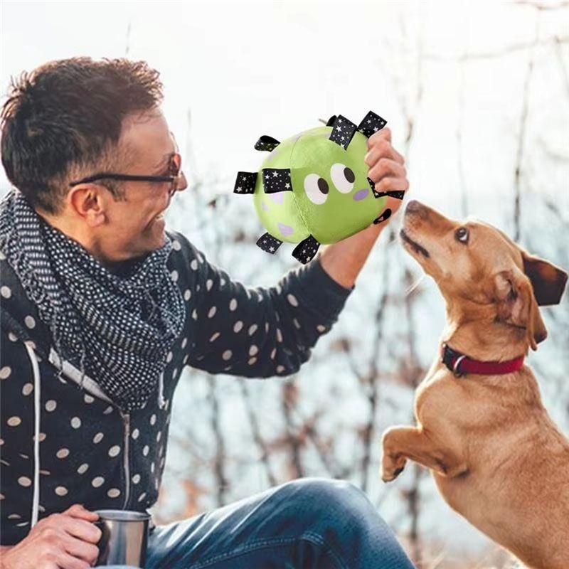 Practical-Dog Vocal Ball Plush Funny Interactive Pet With Bells Cleaning Tooth Chew For Small Large Dogs Cats Puppy