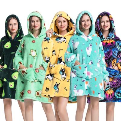 Pajamas Warm Oversized Extended Hoodie Wearable Blanket