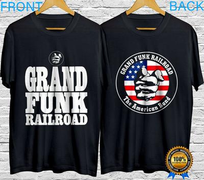 T-shirt Grand Funk Railroad 2 faces Noir Manches Courtes toutes tailles S-5XL 1F1395 T-shirt Unisexe