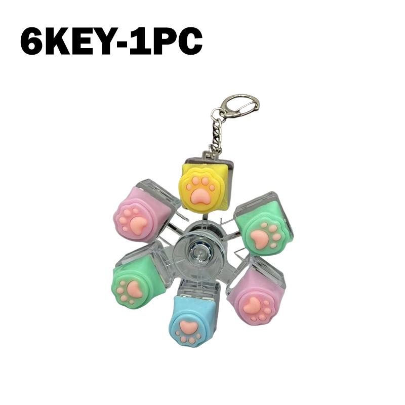 Cat Paw Keycap Keychain Fidget Spinner Mechanical Keyboard Style Stress Relief Toy Portable Keyring for Office Desk Anxiety Gift