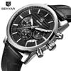 Binyan Men's Multifunction Quartz Watch - Fashion Leather with Calendar 5104