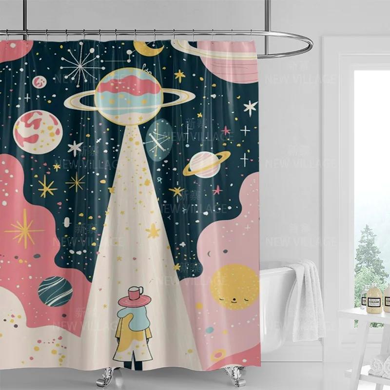 Nowoczesna Sztuka Graffiti Zasłona Prysznicowa garnitur Wodoodporna Zasłona 12 Haczyk Styl Skandynawski Łazienka Wanna Podwójnego Użytku Zasłona Prysznicowa