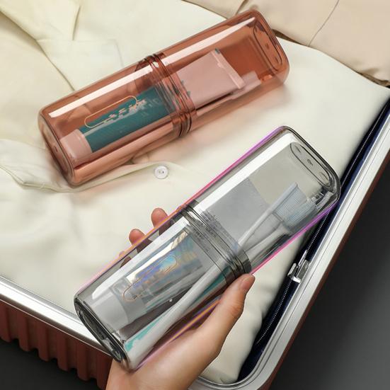 Travel Wash Cup Portable Toothbrush Cup Detachable Mouthwash Cup Leak-Proof Toiletries Storage Box for Travel Business Trips
