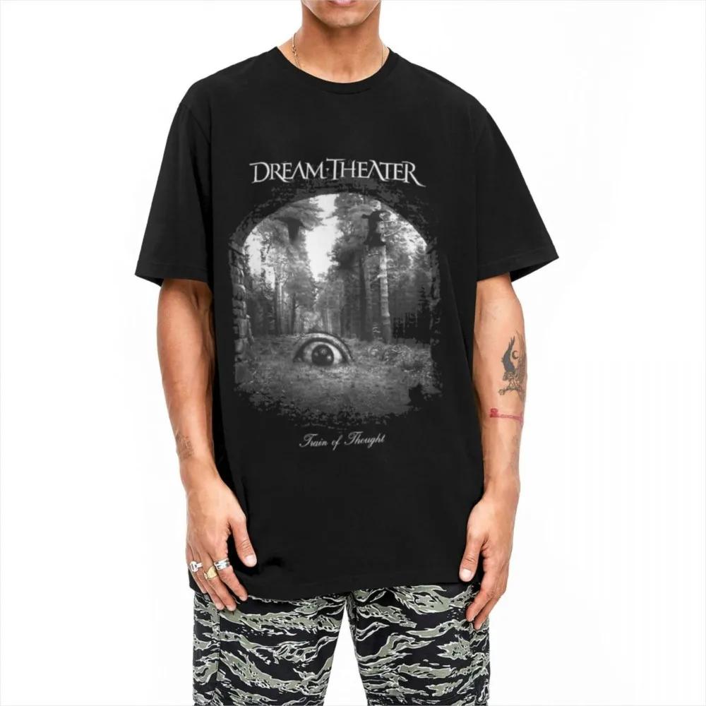 Oversized T-Shirt Rock Music Band Dreamed Heavy Metal Theaterered 100 Cotton T-Shirts Tee Shirt for Men Short Sleeve Clothes