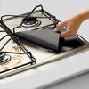 4pcs 27cm/ 10.63in Teflon Gas Stove Protection Pad Oil Dirt Prevention Pad