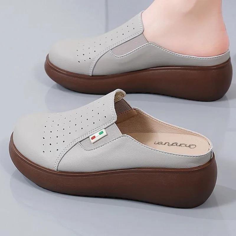 

Fashion New Women s Sandals with Breathable Toe Cap and Anti Slip Slope Heel for Outdoor Wear Casual Sports Beach Slippers for Women 40 серый