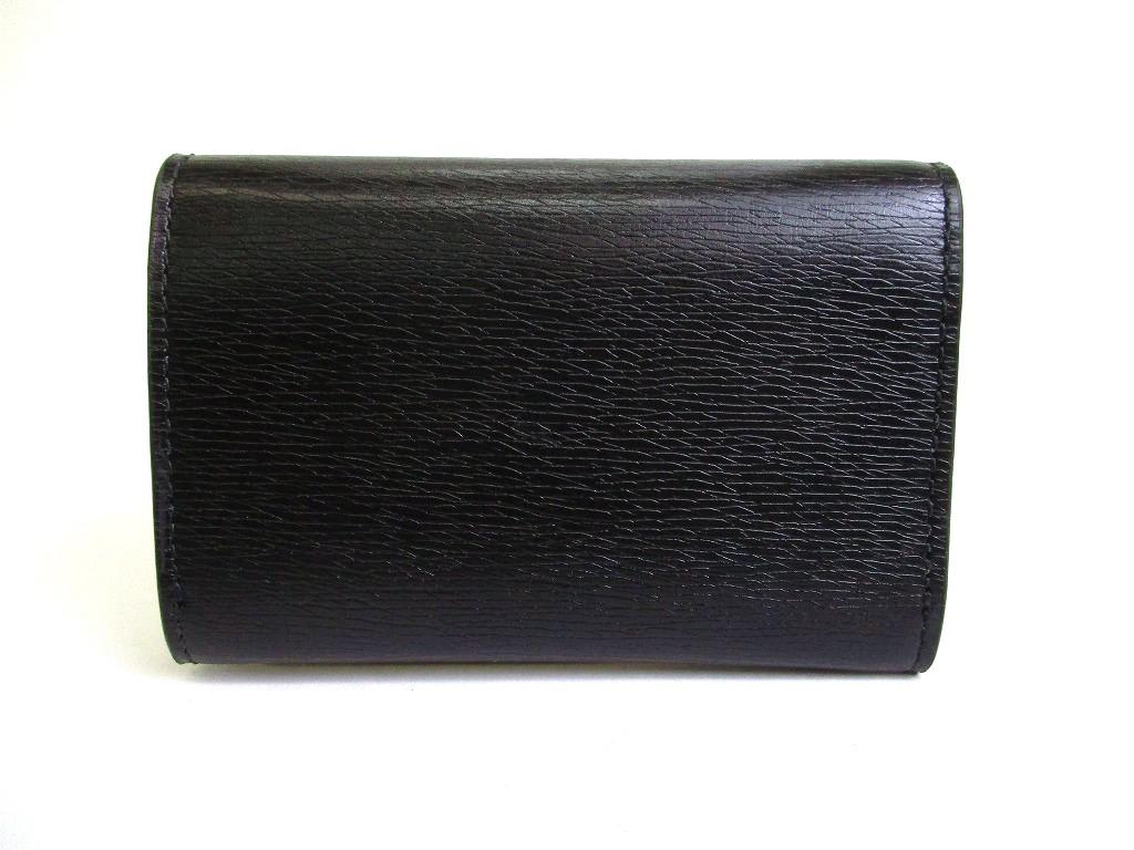 Authentic GUCCI Logo Script Black Leather Business Card Credit Card Holder #b166  Open box