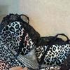 Lace Leopard Leopard Print Corset with Breast Pads Suspender Vest  Spring Summer