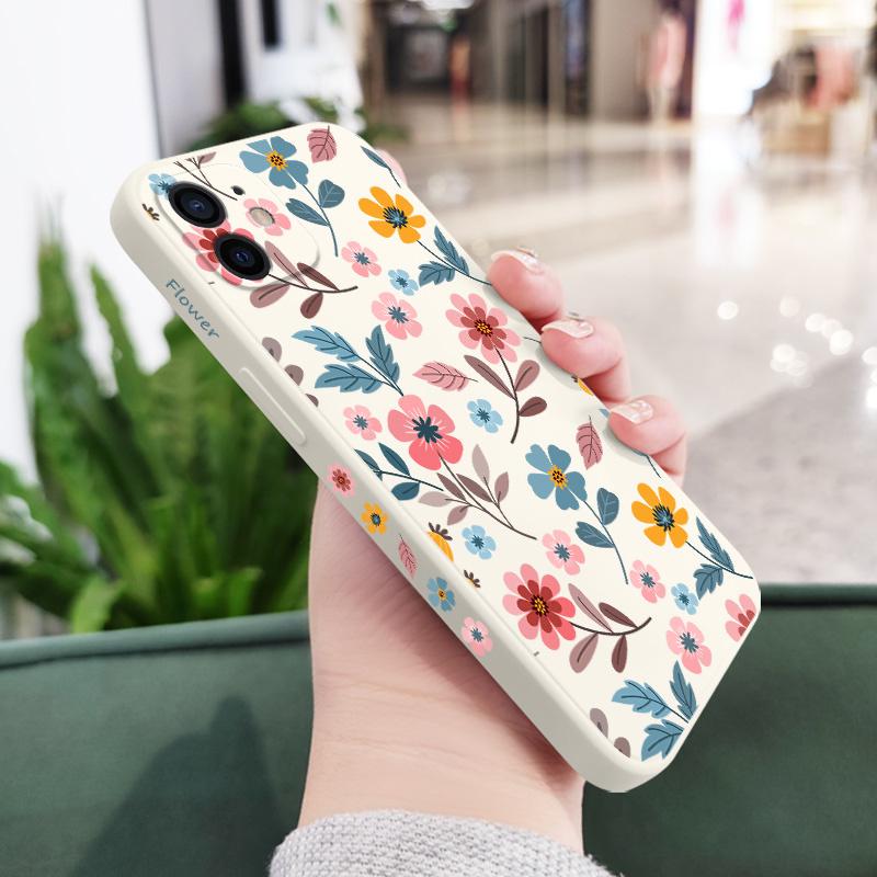 Flowerstalk Flower Phone Case For iPhone 12 11 X XR XS 8 7 SE2 Pro Max Plus Mini Liquid Silicone Soft Cover