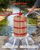 Fruit Wine Press, 7.93Gal/30L Manual Juice Maker, Solid Beech Wood Basket, Vintage Traditional Juicer with 6 Press Wooden Blocks, 2 Filter Bags, Heavy