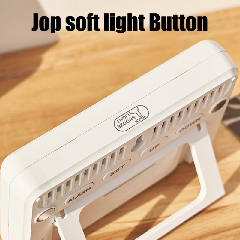 Magnetische Hänge-Digitaluhr mit Innenraumtemperatur- und Luftfeuchtigkeitsanzeige Großer LCD-Bildschirm für Schreibtisch, Wand, Kühlschrank